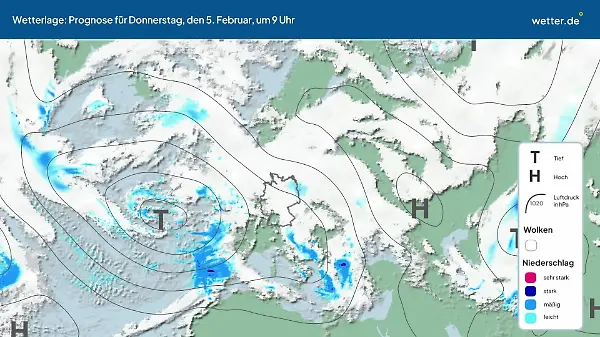 Die Wetterlage der kommenden 5 Tage