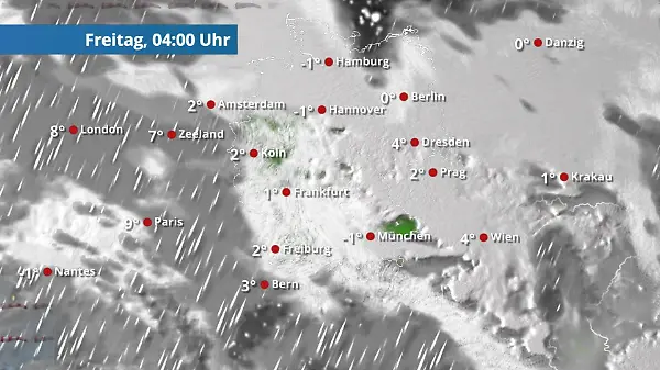 Ein paar Wolkenlücken nur im Süden und Westen