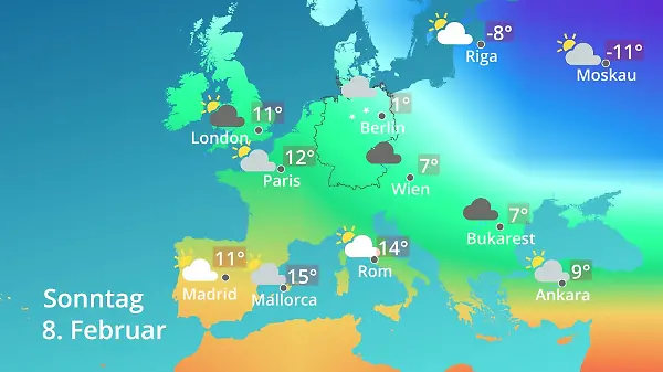 Europa: Wie wird das Wetter?