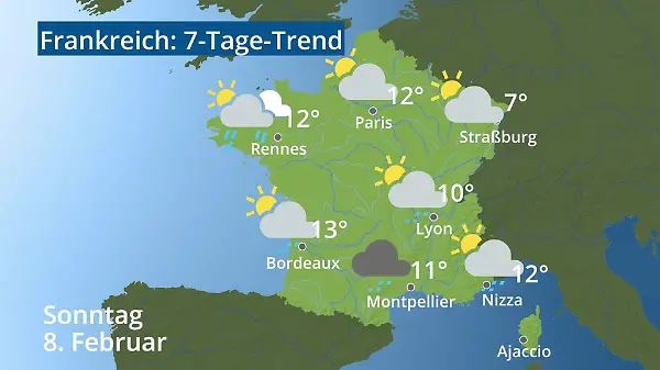 Frankreich: Wie wird das Wetter?