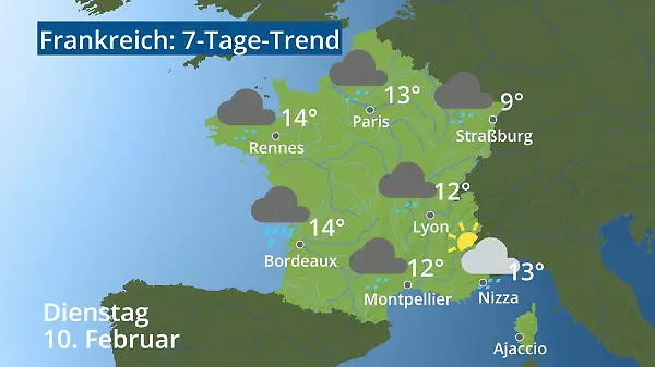 Frankreich: Wie wird das Wetter?