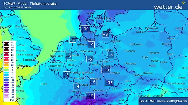 Tiefstwerte in der Nacht zum Sonntag