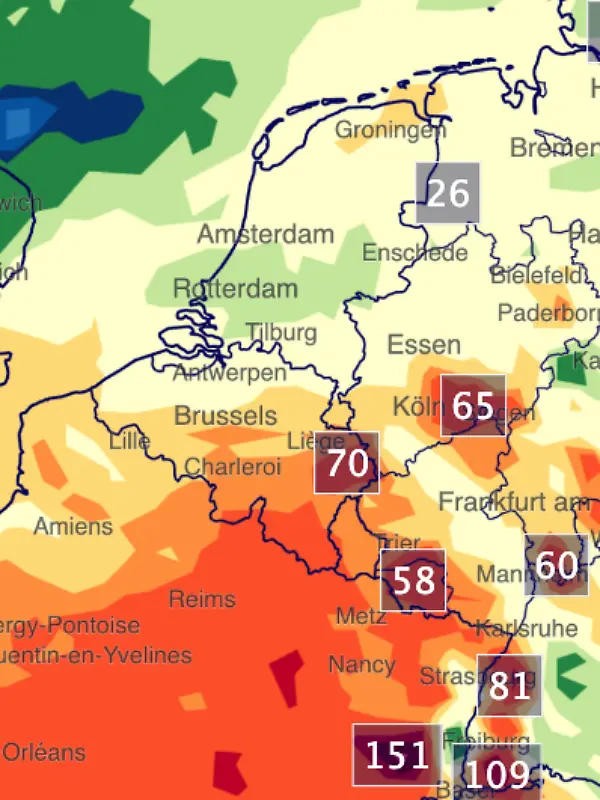 Regenmengen Deutschland