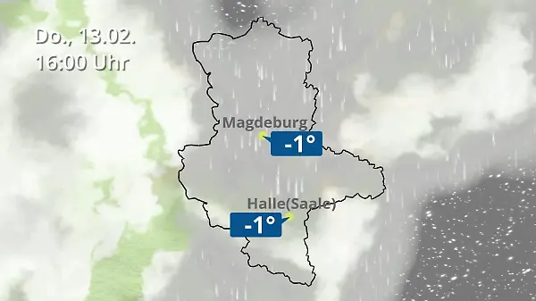 Regen und Wolkenfilm für Halle und Magdeburg