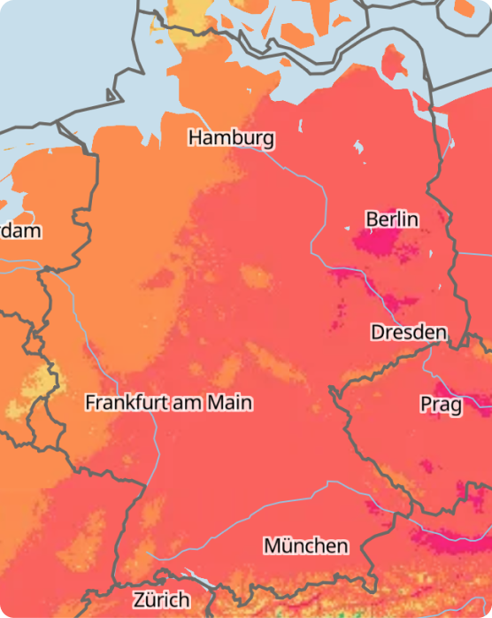 Maximaltemperatur Wetterkarte